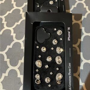 Black Gemstone Phone Case for iPhone 16